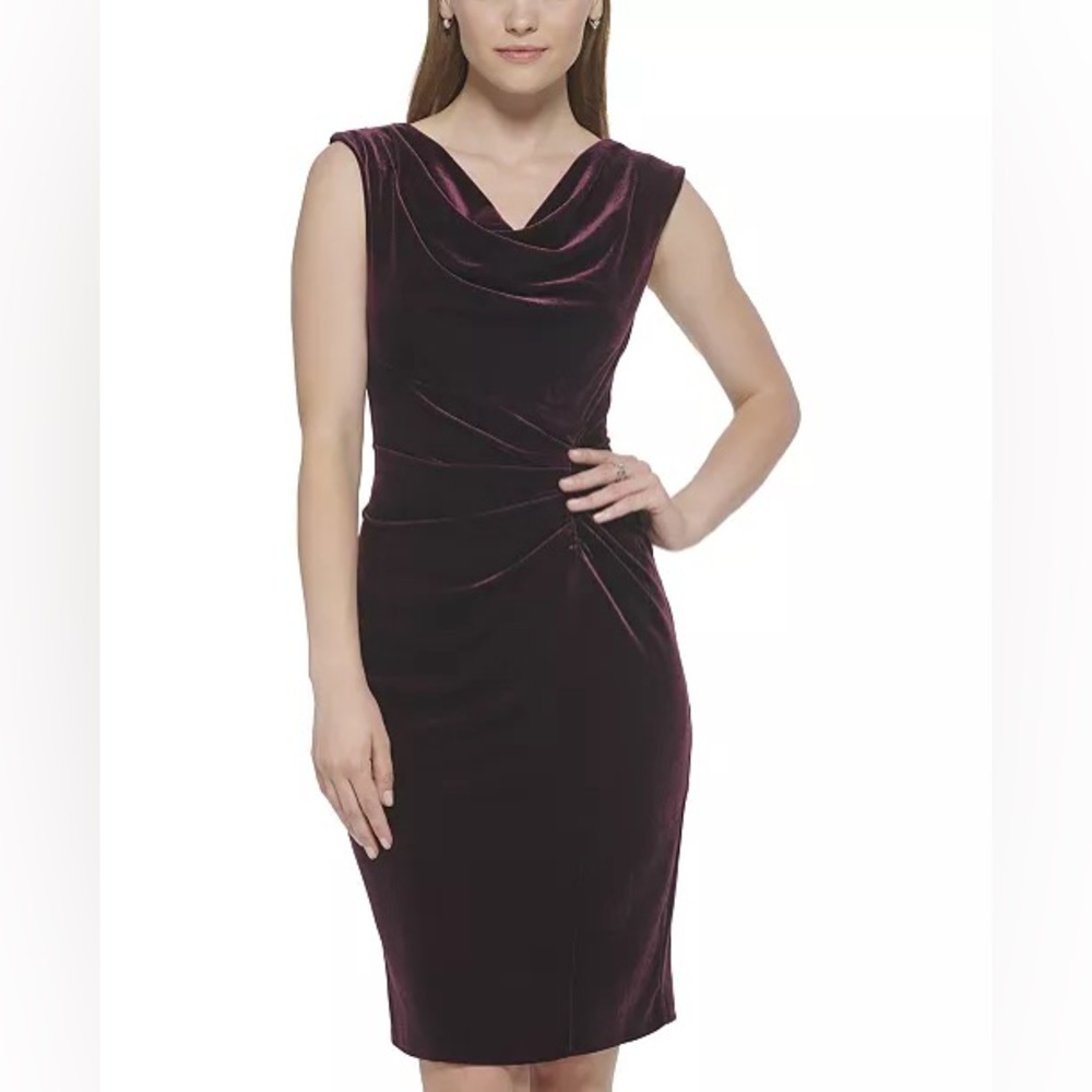 Vince Camuto Velvet Cowlneck Bodycon Dress